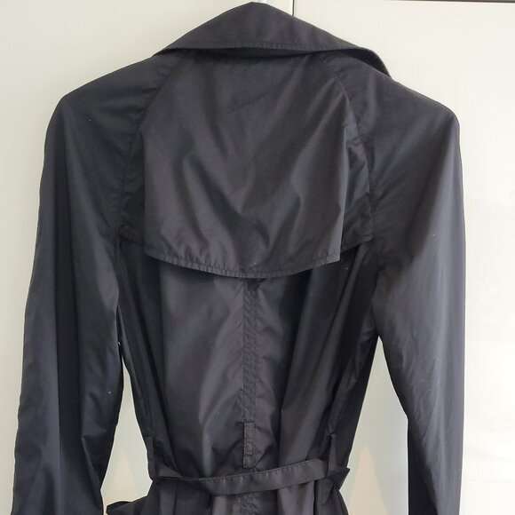 Massimo Dutti Minimalist Tie-Front Women's Black Trench Coat Size S - Picture 4 of 13